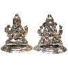 Silver Lakshmi Ganesha Small Idol