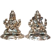 Silver Lakshmi Ganesha Medium Idol